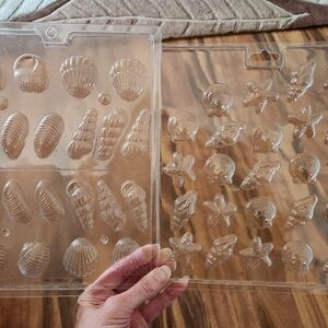 Clear Plastic Chocolate/ Candy Molds (Sealife + 1 Halloween =11pcs)